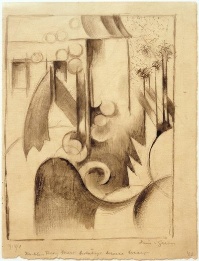 Dom w ogrodzie autorstwa Franz Marc