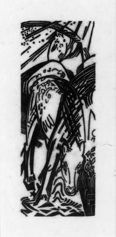 Picie konia autorstwa Franz Marc