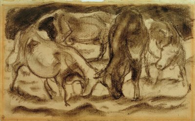 Walka z krowami autorstwa Franz Marc