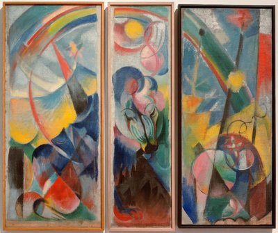 Pejzaż z tęczą / Pejzaż z tęczą (zwierzę mityczne) autorstwa Franz Marc
