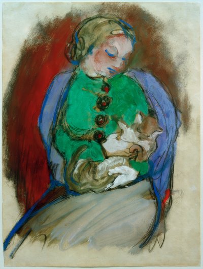 Dziewczyna z kotem autorstwa Franz Marc