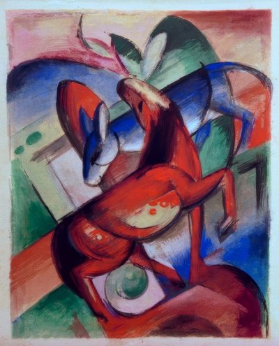 Koń i osioł autorstwa Franz Marc