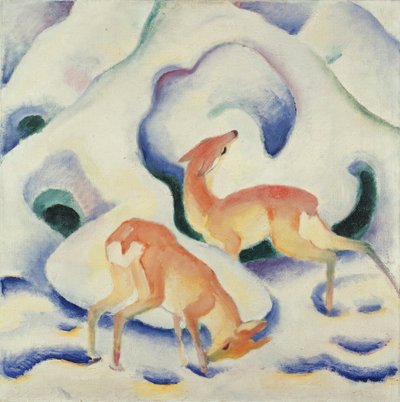 Jeleń na śniegu II autorstwa Franz Marc