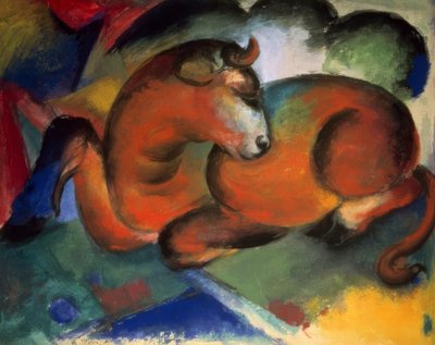 czerwony Byk autorstwa Franz Marc