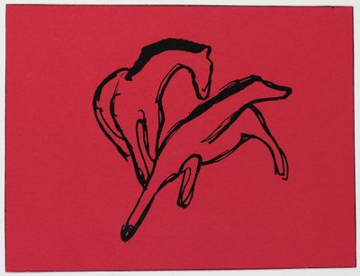 Dwa konie autorstwa Franz Marc