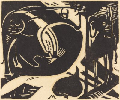 Dwa mityczne zwierzęta Dwa mityczne zwierzęta, 1914. autorstwa Franz Marc