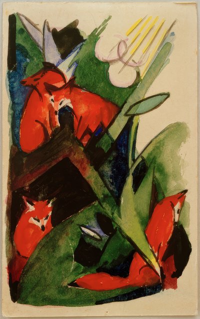 Cztery lisy autorstwa Franz Marc