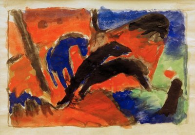 Dwa konie (konie skaczące) autorstwa Franz Marc