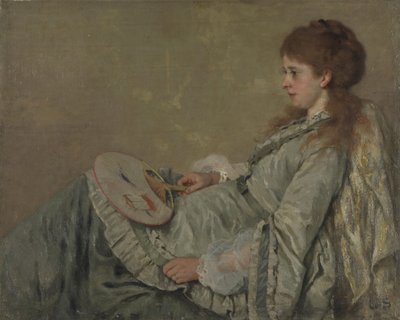 Portret żony artysty, 1872-1873 autorstwa Franz Otto Scholderer