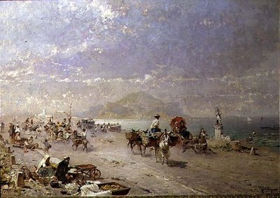 Droga przybrzeżna nad Zatoką Palermo, Włochy autorstwa Franz Richard Unterberger