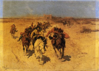 Arabowie na koniach autorstwa Franz Roubard