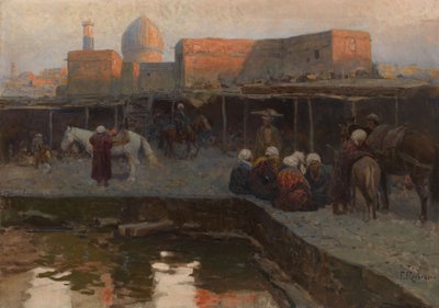 Karawanseraj Gur-e Amira w Samarkandzie autorstwa Franz Roubaud