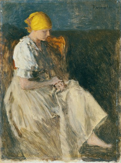 Siedząca dziewczyna autorstwa Franz Rumpler