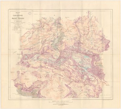 Mapa masywu Gavarnie i Mont Perdu zredagowana w 1914 r. autorstwa Franz Schrader