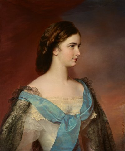 Niemcy: Portret cesarzowej Elżbiety Austriackiej (1837-1898) Portret cesarzowej Elżbiety Austriackiej (1837-1898) autorstwa Franz Schrotzberg