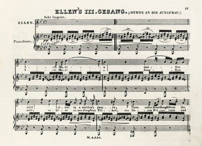 Początkowe notatki Ave Maria Franza Schuberta (1797-1828) autorstwa Franz Schubert