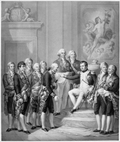 Napoleon (1769-1821) Nadanie Konstytucji Księstwu Warszawskiemu, 1843 autorstwa Franz Seraph Hanfstaengel
