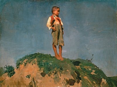 Pasterz na trawiastym wzgórzu, ok. 1859 (olej na tekturze) autorstwa Franz Seraph von Lenbach