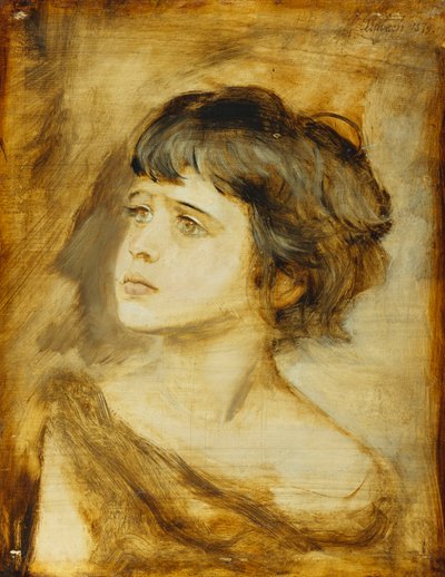 Głowa dziewczyny, 1879 autorstwa Franz Seraph von Lenbach