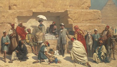 Obiad u stóp piramid, Gizeh autorstwa Franz Vinck