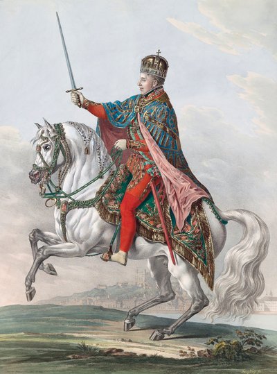 Cesarz Ferdynand I Austriacki na koniu autorstwa Franz Wolf