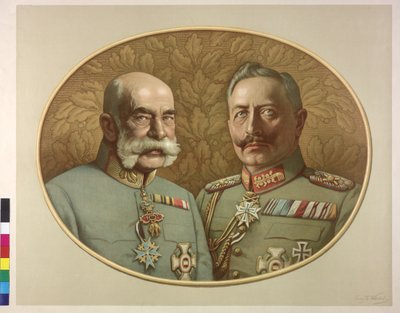 Cesarz Austrii i Wilhelm II Franciszek Józef I autorstwa Franz Wurbel