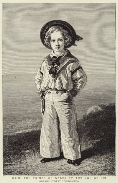 H R H Książę Walii w wieku sześciu lat (grafika) autorstwa Franz Xaver  Winterhalter (after)