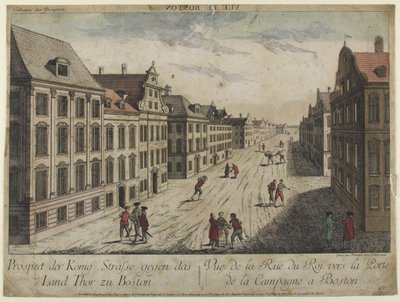 Widok na Rue du Roi - Boston (1776) autorstwa Franz Xaver Habermann