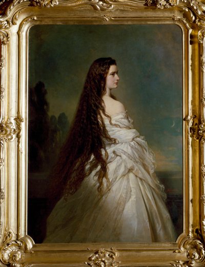 Portret Elisabeth de Wittelsbach (1837-1898) (sissi), Cesarzowej Austrii (1854-1898) i Królowej Węgier (1867-1898) Obraz Franza Xavera Winterhaltera (1806-1873) autorstwa Franz Xaver Winterhalter