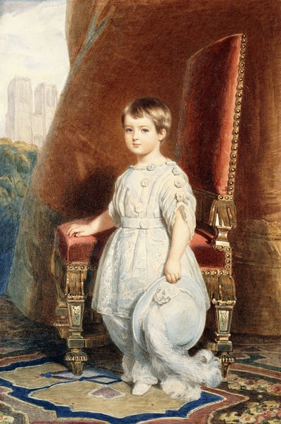 Portret hrabiego de Paris jako chłopca w białym stroju, 1842 autorstwa Franz Xaver Winterhalter