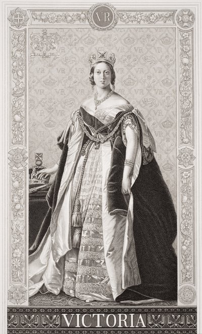 Królowa Wiktoria (1819-1901) z „Ilustracji historii angielskiej i szkockiej” Tom II autorstwa Franz Xaver Winterhalter