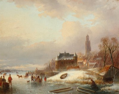 Śnieżna scena w Holandii autorstwa Franz Xaver Winterhalter