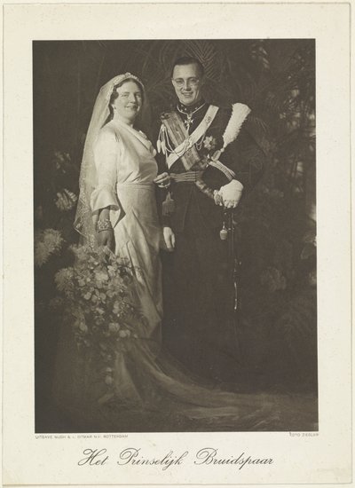 Portret Juliany, królowej Holandii i Bernharda van Lippe-Biesterfeld autorstwa Franz Ziegler