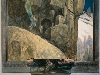 Austria, Wiedeń, Ilustracja Boskiej Komedii Dantego Alighieri (Niebo, Pieśń XXI) autorstwa Franza von Bayrosa, fragment autorstwa Franz von (1866 1924) Bayros