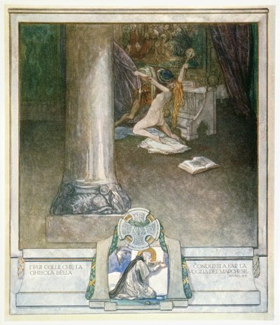 Иллюстрация из «Божественной комедии» Данте, «Ад», XVIII: 55польск. autorstwa Franz von Bayros (1866 1924)