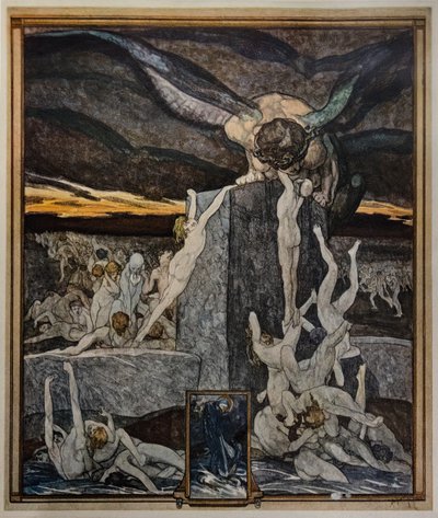 Symoniacy, Piekło, canto XIX autorstwa Franz von Bayros (1866 1924)