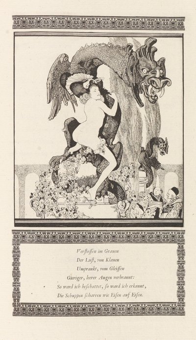 Ilustracja do Pięknej dziewczyny autorstwa Pao autorstwa Otto Juliusa Bierbauma, 1909-1910. autorstwa Franz von Bayros