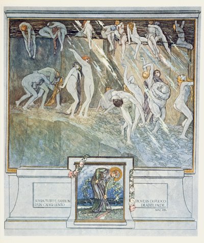 Ilustracja z „Boskiej komedii” Dantego, Inferno, Canto XIV. 28, 1921 (wc na papierze) autorstwa Franz von Bayros