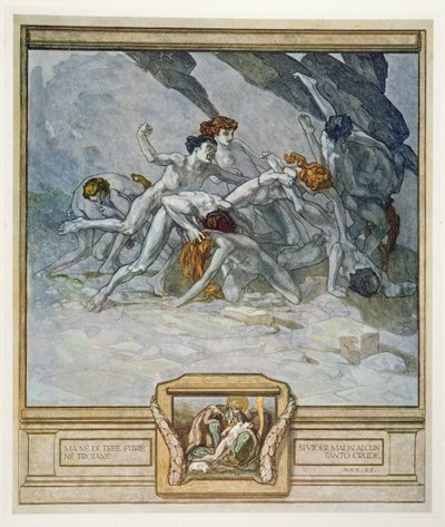 Ilustracja z „Boskiej komedii” Dantego, Inferno, Canto XXX: 22, 1921 autorstwa Franz von Bayros
