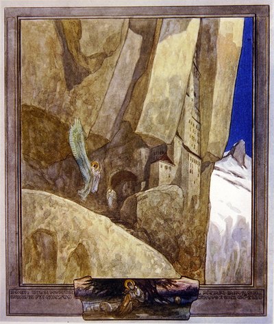 Ilustracja z Dantes Boska Komedia, Raj, Canto XXI, 1921 (wc na papierze) autorstwa Franz von Bayros