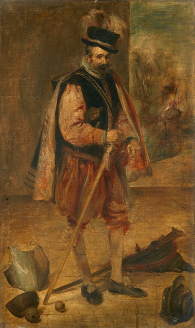 Błazen dworski Filipa IV Hiszpańskiego, kopia obrazu Velázqueza w Madrycie autorstwa Franz von Lenbach