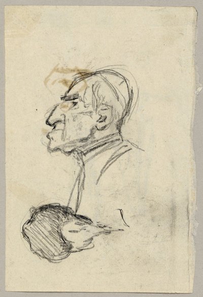 Studium portretowe kardynała, verso: muł widziany z tyłu (?) autorstwa Franz von Lenbach