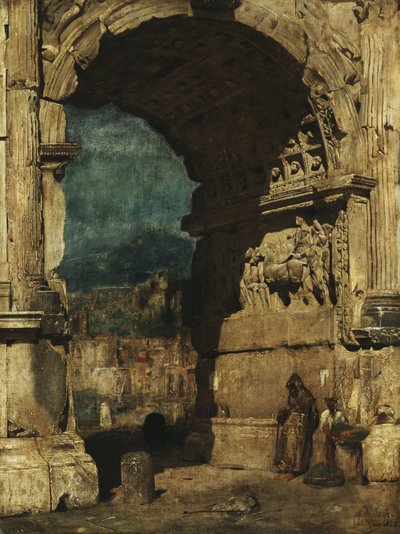 Studium do obrazu Łuk Tytusa w Rzymie autorstwa Franz von Lenbach