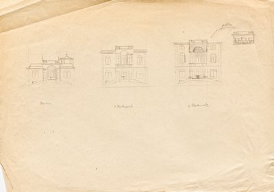 Szkice projektowe dla Willi Matcha Atelier - elewacja ogrodowa autorstwa Franz von Matsch