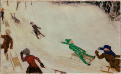 F. v. Utknięte, dzieci na sankach autorstwa Franz von Stuck