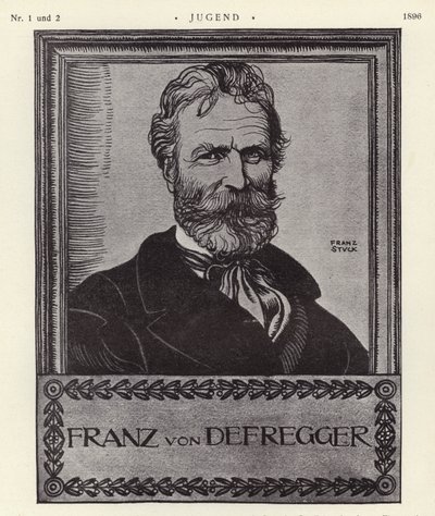 Franz von Defregger, austriacki artysta (lito) autorstwa Franz von Stuck