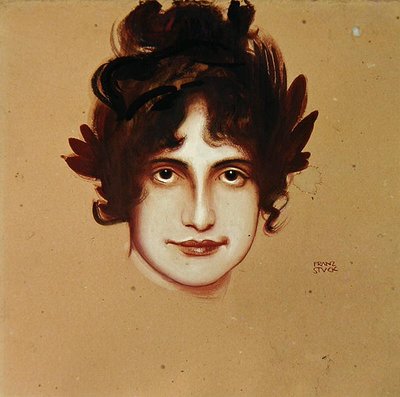 Portret kobiety, ok. 1896 (olej na papierze) autorstwa Franz von Stuck