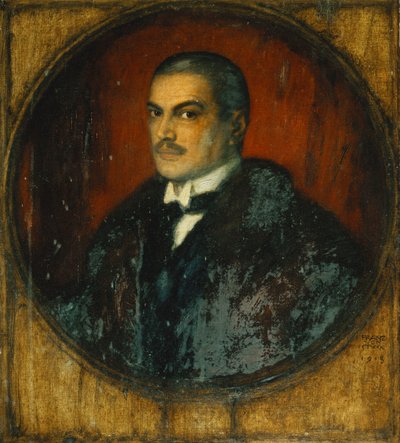 Autoportret artysty, połowa długości, 1915 autorstwa Franz von Stuck