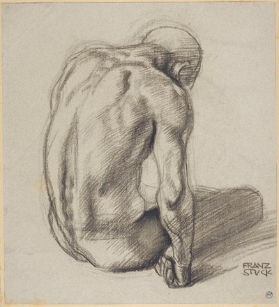 Siedzący mężczyzna autorstwa Franz von Stuck
