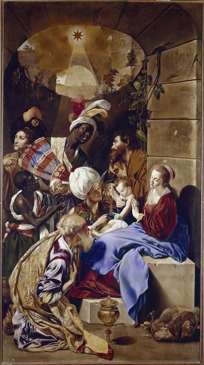 Adoracja Trzech Króli. (olej na płótnie, ok. 1610) autorstwa Fray Juan Batista Maino or Mayno